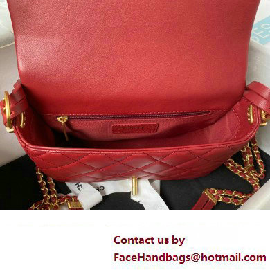 Chanel Lambskin  &  Gold-Tone Metal Small Flap Bag AS4353 Burgundy 2023